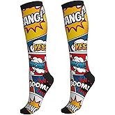 Wyayazh Crazy Fun Compression Socks Women Men Knee High Support Socks For Athletic Running Cycling