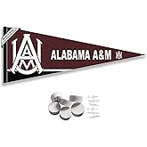 College Flags & Banners Co. Alabama A&M Bulldogs Pennant Flag and Wall Tack Mount Pads