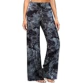 ZOOSIXX Soft Black Pajama Pants for Women, Wide Leg Comfy Casual Lounge Yoga Capri Pants 22'' / 30''
