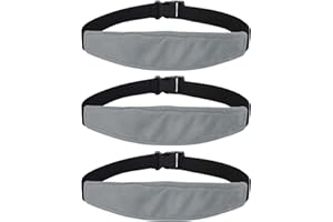 REFLYAWAY 3 Pieces Baby Car Seat Head Support - Head Band Strap Headrest, Sleep Sling Sleep Locator for Infants and Toddlers Cute Pattern Kids Travel (Soft Grey)