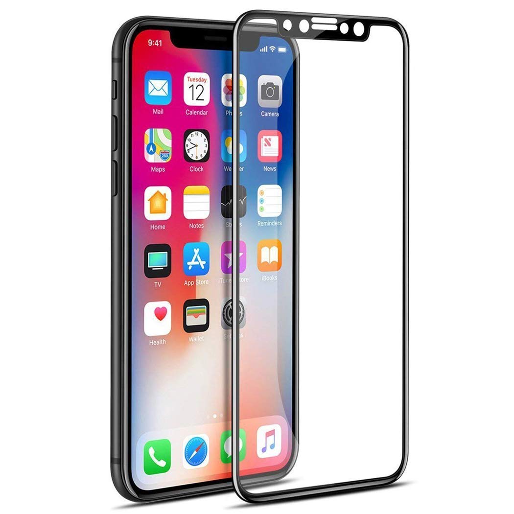 GAPlus iPhone X XS Screen Protector, iPhone X A1901 A1865 A2097 Tempered Glass Film [Full-Coverage][Case Friendly] Screen Protector for Apple iPhone X XS 10