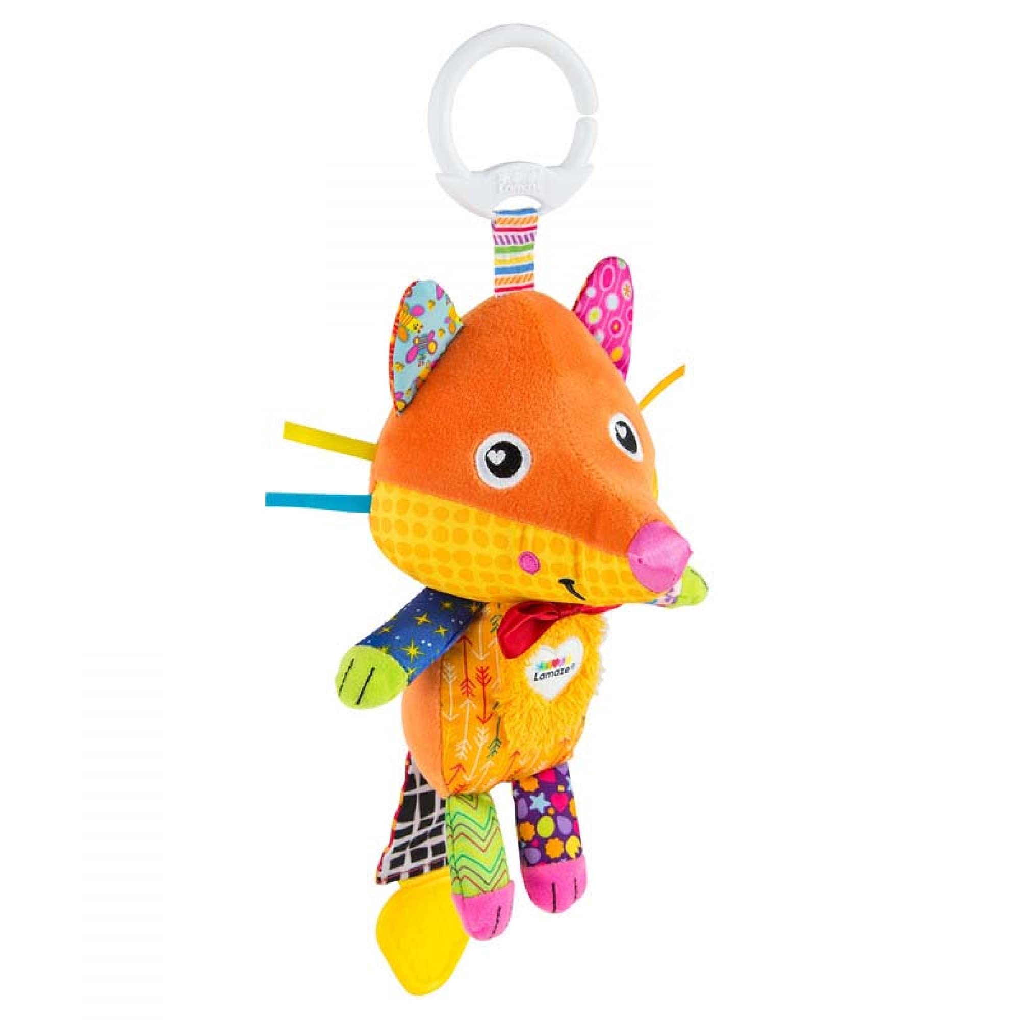 LAMAZE, Flannery the Fox Baby Toy Clip On Baby Pram Toy Pushchair Toy with Baby Teether Newborn Sensory Toy for Babies Boys Girls From 0-6 Months, Multi