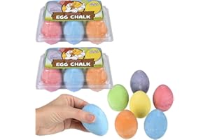 Chochkees Easter Sidewalk Chalk Eggs for Kids, Easter Basket Stuffers Gifts Fillers, Perfect For Easter Egg Hunt (Pack of 12)