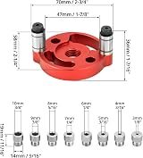 QWORK Woodworking Center Finder Kit Drill Guide Locator 3-10mm Drill Bushings view 6