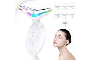 Facial and Neck Massager - SIQUER Red Light Therapy for Face 7 in 1 Face Sculpting Tool Multifunctional Face Lift Device for Lifting Double Chin and Skin Care, White