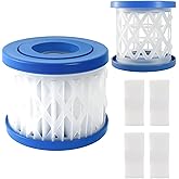 PEMIDA 4 Pack Type VI Spa and Hot Tub Filter Replacement Cartridge for Lay-Z-Spa, Coleman SaluSpa 90352E 58323 90427E, Detachable Pool Filter Cartridge, Inflatable Hot Tub Filters Replacements