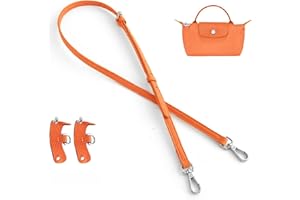 jiesinlov Leather Purse Straps Conversion Kit Replacement Crossbody Adjustable Shoulder Strap for Longchamp Le PLIAGE Mini Pouch (ORANGE)