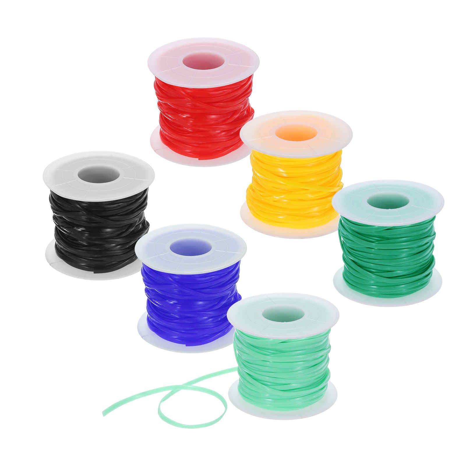 DMiotech 6pcs Lanyard String Plastic Lacing Cord String 2.5mm Gimp Strings Weaving Kit for Bracelet Necklaces Jewelry Making Keychain Art Crafts, (6 Colors, 18m/20 Yards)