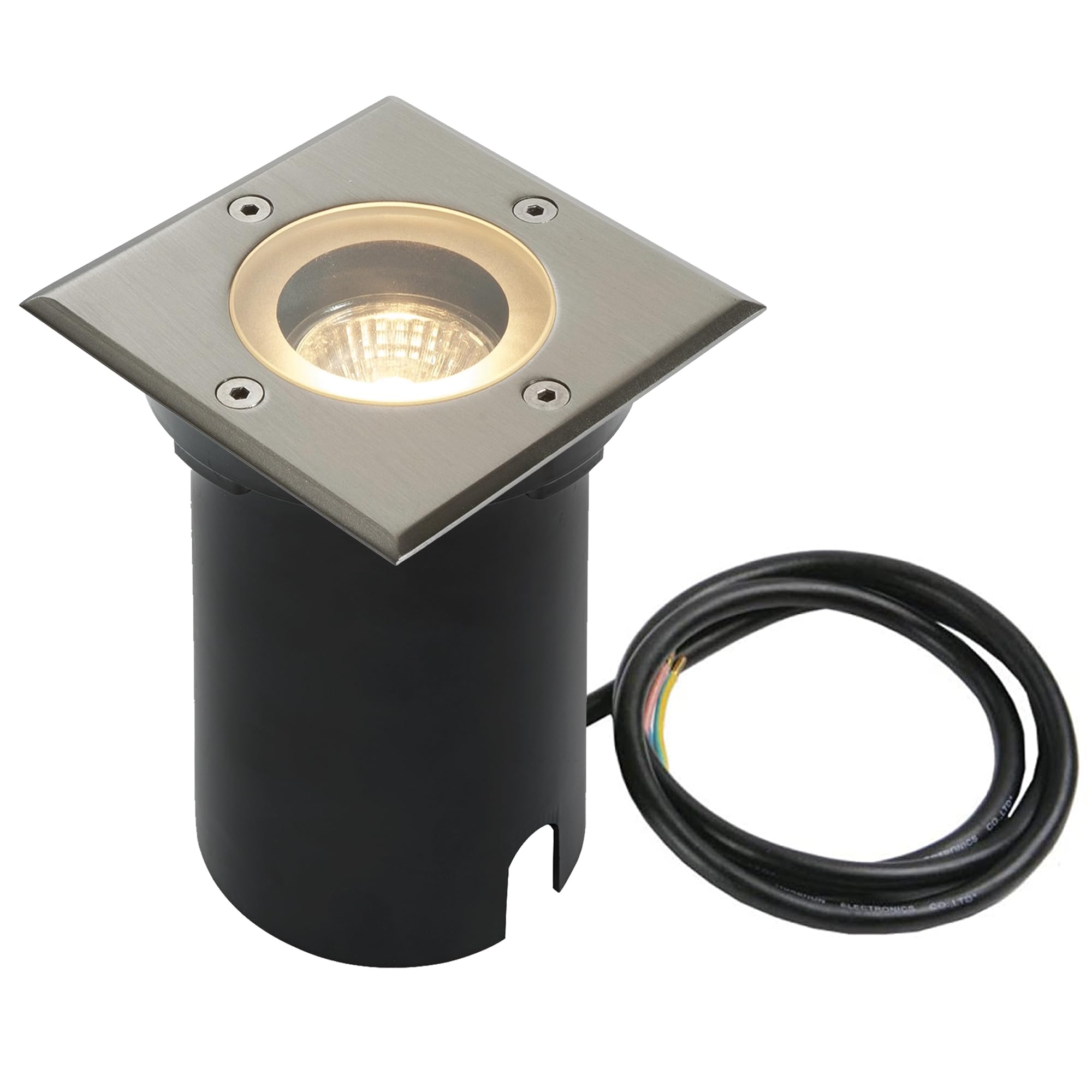 Pillar IP65 Marine Grade Stainless Steel GU10 Square Outdoor Decking Walk Over Ground Buried Uplighter - Ideal for Coastal Areas