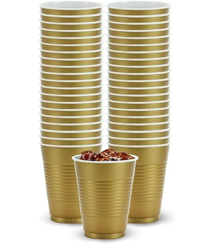 Amazon.com: Glittering Gold 16oz Plastic Cups (20 Cups) : Health & Household