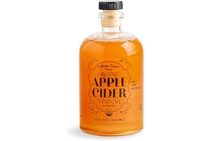 MOTHER EARTH VINEGAR Mother Earth, Organic Apple Cider Vinegar with The Mother, Fresh Pressed Organic Apples, OACV, ACV, Raw, Unpasteurized, Unfiltered (1/14oz Apothecary Glass Bottle with Pour Spout)