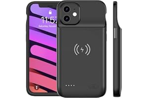 ICATCHY HUGUODONG Battery Case for iPhone 12/12 Pro（6. 1"）,8000mAh Portable Protective Backup Qi Wireless Charging Case,Rechargeable Extended Battery Pack Charger Case for iPhone 12/12 Pro