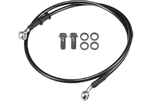 Motoforti Universal Brake Hose Motorcycle ATV Dirt Bike Motocross Braided Hydraulic Brake Line Oil Hose Pipeline, 100cm, Meta