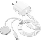 Upgraded for Apple Watch Charger, 2 in 1 USB C Magnetic iWatch Charger Cord & USB-C to Lighting Cable 6FT with Type C Block, 
