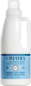 MRS. MEYER'S CLEAN DAY Liquid Fabric Softener, Rain Water, 32 fl oz | Softens and Freshens Laundry, Reduces Static, Up to 32 