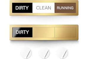 ELITESIGN Dishwasher Magnet Clean Dirty Sign, 3 Options with Running Options, Brushed Gold Dishwasher Magnet Easy to Switch, Residue Free Adhesive Included