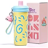 pluseight Stainless Steel Tumbler with Straw, 600ml/20oz Tumbler with Leak Proof, Reusable Double Walled Water Bottle, Thermo Coffee Travel Mug (Yellow)