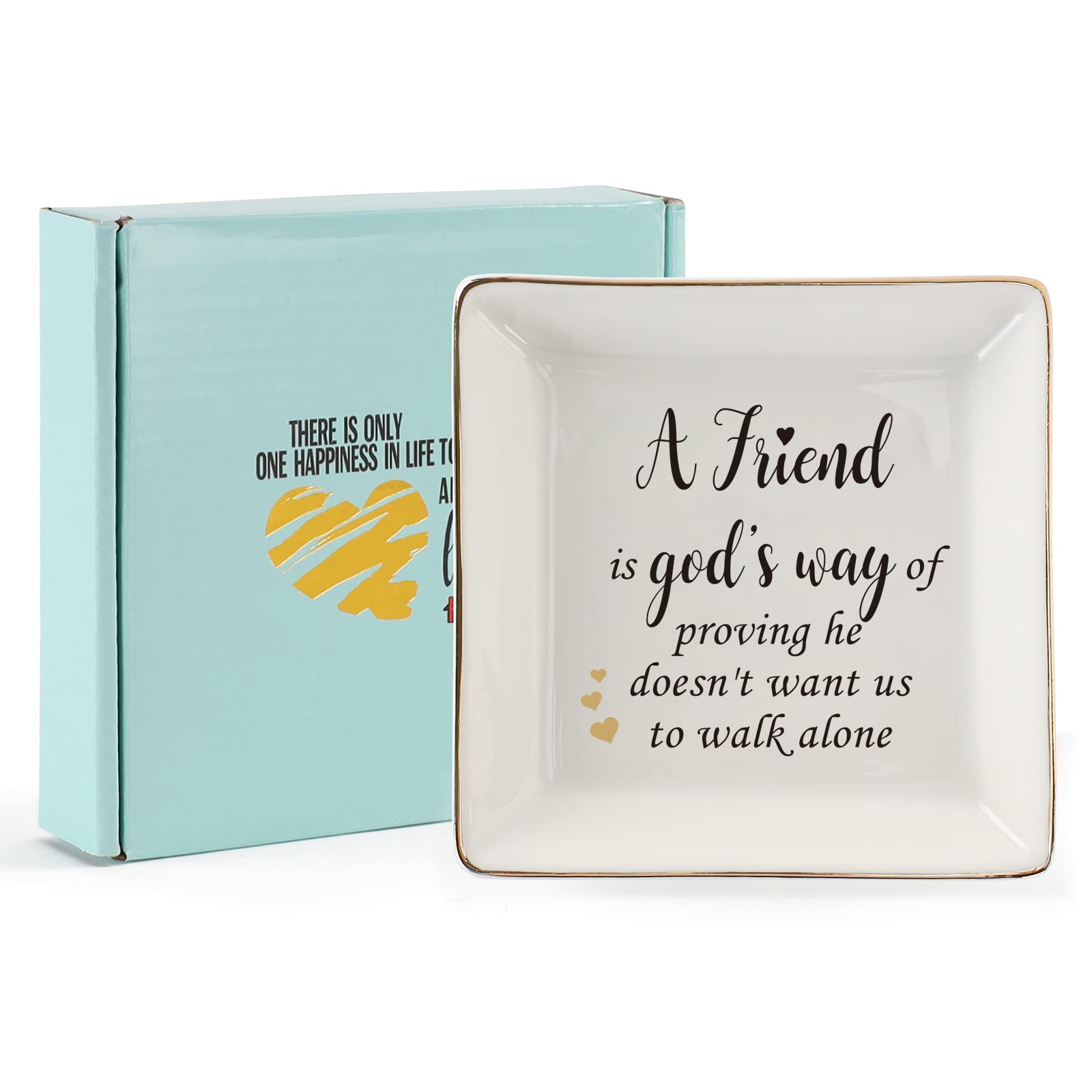 HOME SMILE Ceramic Ring Dish Jewelry Tray for Mom Sister Friends