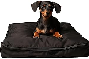 SELUGOVE Dog Bed Covers 30L × 20W × 3H Inch Washable Black Thickened Waterproof Oxford Fabric with Handles and Zipper Reusable Dog Bed Liner for Small to Medium 30-35 Lbs Puppy