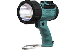 YIERBLUE Rechargeable Spotlight with Super Bright 90,000 Lumen LED, IP67 Waterproof Handheld Flashlight Searchlight with Detachable Red Light Filter