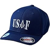 US Air Military Embroidered Masonic Flexfit Adult Cool & Dry Sport Hat