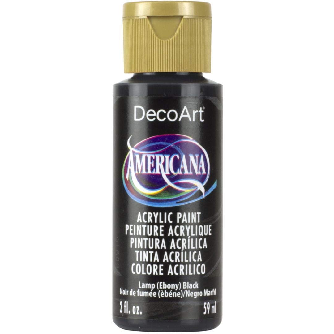 DecoArt Americana 2 oz Acrylic Multi-Purpose Paint, Lamp Ebony Black