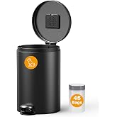 Dog Poop Trash Can Outside, 6 Gallon Outdoor Dog Waste Trash Can with Lid | Large Stainless Steel Pet Waste Garbage Can with Charcoal Odor Filter,Waterproof,90&deg;Open Lid,Removable Inner Bucket Trash Bin