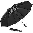 LANBRELLA Compact Reverse Folding Umbrella Auto Windproof Travel Umbrella