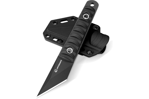 SPITZKANTE 5.8" Small Fixed Blade Knife, Full Tang 5Cr14MoV Stainless Steel EDC with Sheath, Horizontal Carry – Ideal for Out