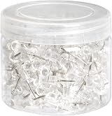 Amazon Basics Push Pins Clear Head 200 Count Steel Point Office & Classroom view 2