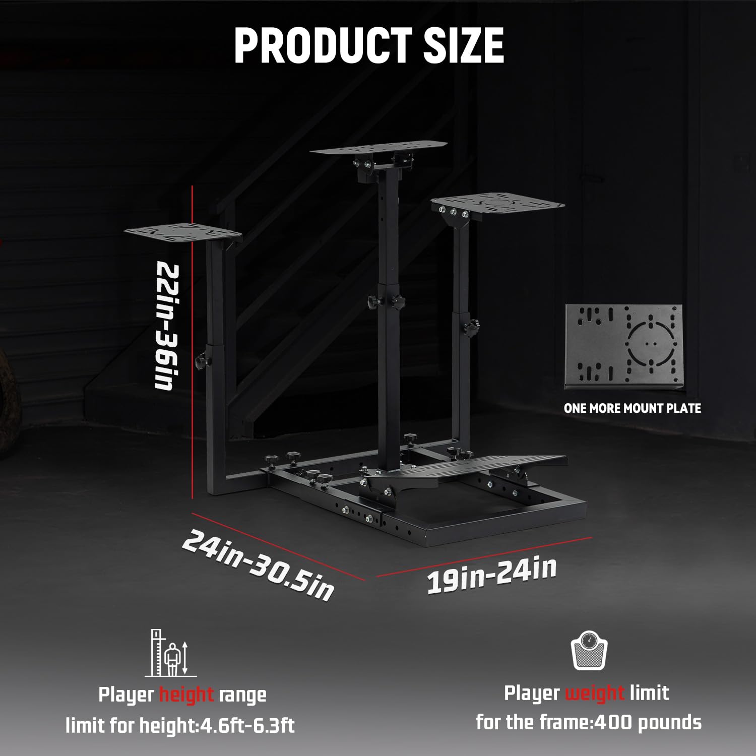 Dardoo Flight Racing Game Simulator stand Mount Fit for Logitech/Thrustmaster/Hotas Warthog G25 G27 G29 G920, Adjustable Sim Flight stand,Not Included Wheels,Pedals,Throttle & Joystick