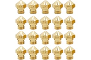 AOKIN MK10 M7 Nozzle for 3D Printer, 20PCS Brass Extruder Head Hotend Nozzles 0.4mm, fit 1.75mm D4/I3