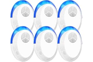 OKUTANI Ultrasonic Pest Repeller Indoor Mouse Rodent Repellent Ultrasonic Plug in Pest Roach Spider Insect Repellent Indoor Home Attic 6 Pack