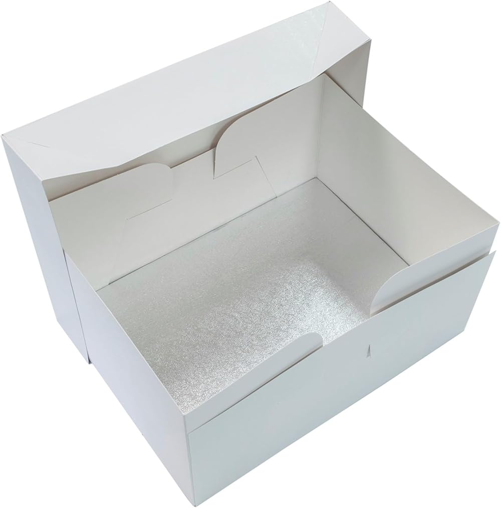 Culpitt 16x12 Cake Board & Box Combo, Silver Fern Cake Drum, 0.5" Thick