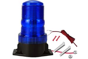 ONERAY [Upgrade 1PCS LED Forklift Lights BLUE Beacon Strobe Light with Extension Cable, 10-110V Amber Emergency Warning Flashing Safety Light for Police Cars Ambulances Firefighter Vehicles Trucks
