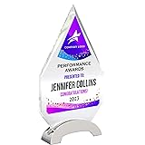 9 1/4" Personalized Glass Plaque for Awards and