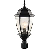 Outdoor Post Light, 21 Inch Aluminum Outside Post Lantern, Waterproof Exterior Lamp Pole Lantern Head with Seeded Glass, Matt