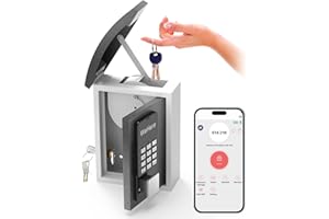 DiDiHere Key Lock Box with Drop Slot, Porch Key Box Wall Mount, Smart Key LockBox for House Outside, Realtors, Apartment, Store, Multiple Unlocking Ways