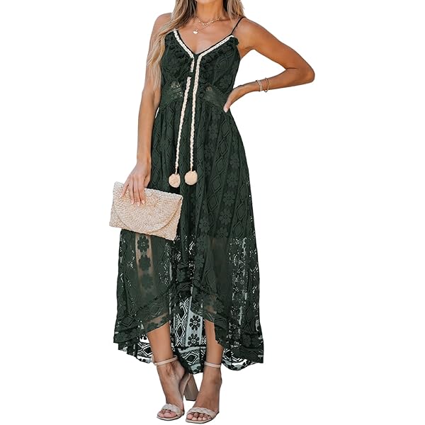 fitted lace wedding dress Angie Women's Printed Twist Front Keyhole Maxi Dress at Amazon Women's  Clothing store