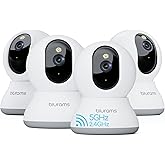 blurams Cameras for Home Security, 2K Pet Camera with Phone App, 5GHz/2.4GHz Dual-Band, 360° PTZ Indoor Cameras, 2-Way Talk, Motion Tracking, Color/IR Night Vision, Cloud&SD, Works with Alexa (4Pack)