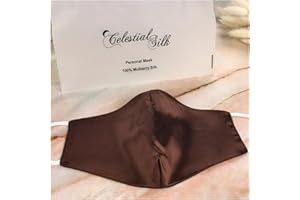 Celestial Silk 100% Mulberry Silk Face Mask - Reusable Pure 22 Momme Silk Face Covering with Adjustable Ear Loops, Washable