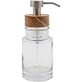 H Halston Modern Soap Dispenser with Rustproof Pump for Soap, Lotion, Dish Soap, Liquid Soap, Farmhouse Styles, for Kitchen Countertop, Bathroom, Home Decor (Wood Foaming)