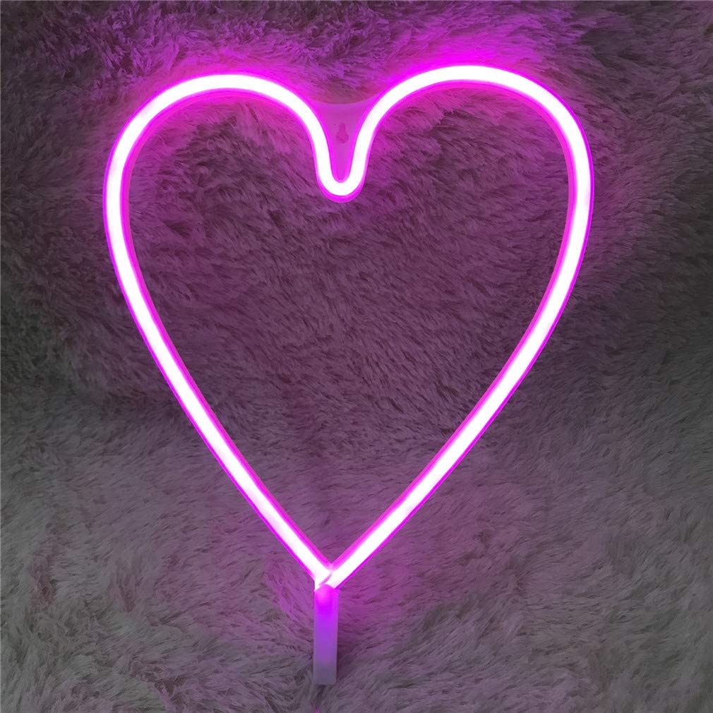 Ulalaza LED Neon Light Sign Moon Star Heart Night Light for Kids' Bedroom Wall Art Romantic Christmas Birthday Gift