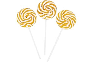 RBBZ PARTY GOLD SWIRL LOLLIPOPS - 24 CANDY SUCKERS INDIVIDUALLY WRAPPED - LARGE 2 INCH POPS