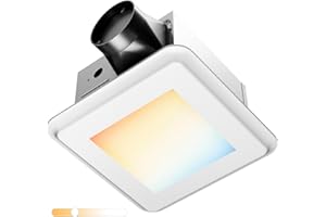 Amico Bathroom Exhaust Fan with Light, 80 CFM, 0.9 Sones, 1000LM, 5CCT, Easy Install, Ceiling Mount Shower Bathroom Fan, Adjustable Exhaust Vent with light, UL Certified