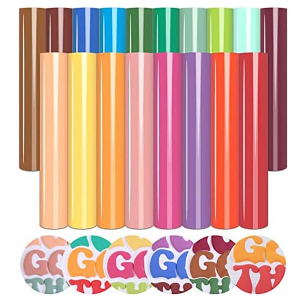 AWAOVV 18 Sheets 3D Puff Vinyl Heat Transfer, 12"x10" 3D Puff HTV Heat Transfer Vinyl, Puffy HTV Vinyl for T-Shirts DIY Heat Cloth