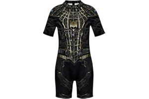 Plustrong Kids Girls Boys 3D Print One Piece Swimsuits Short Sleeve Rashguard Shirts Bathing Suit 5-12 Years