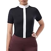 Harrison Howard Women's Equestrian Short Sleeve Riding Top Show Shirt Rider Sport Sun Shirt