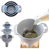 Kitchen Funnel with Strainer Filter,Funnel Set 3 Pack,2.3Inch,3.1 Inch,3.9 Inch, with 1Pack Removable Strainer, Funnels for F