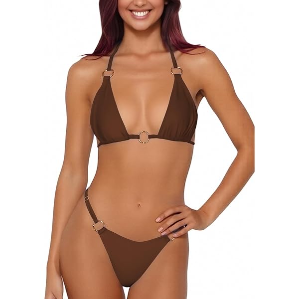 thumbnail image 2 of Women's Cheetah Print Thong Bikini Set - Brazilian Triangle String Tie Side Swimsuit One Size 2-8 2 of 11